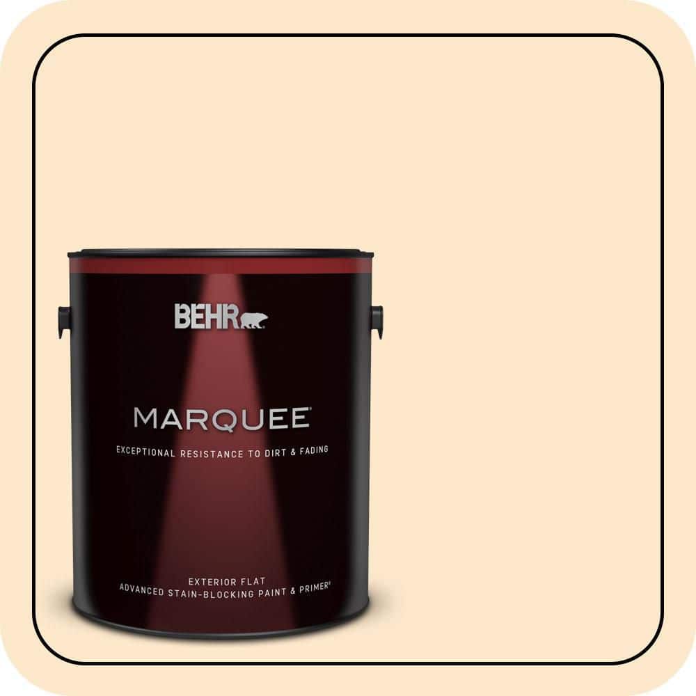 BEHR MARQUEE 1 gal. #YL-W02 Spanish Lace Flat Exterior Paint & Primer