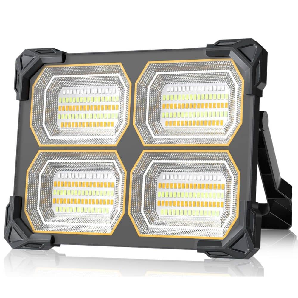 BeamBox 120-Volt LED Solar Portable Light, 20000 Lumen Magnetic Work Lights, 326 LED Battery Work Lights w/ Stand 5-Lights Modes (1)