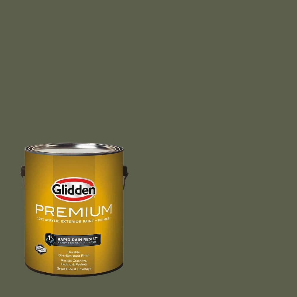 Glidden Premium 1 gal. PPG1127-7 Fresh Basil Flat Exterior Latex Paint