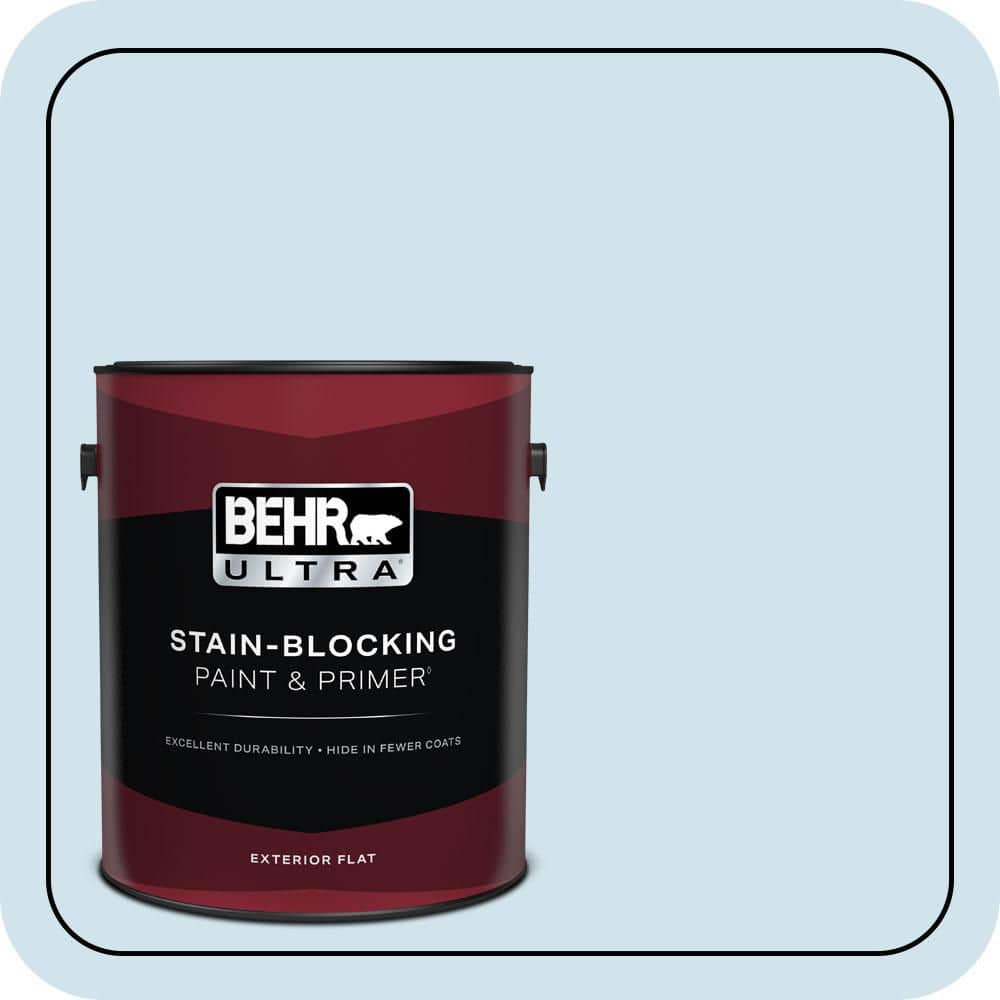 BEHR ULTRA 1 gal. #550A-1 Sea Sprite Flat Exterior Paint & Primer