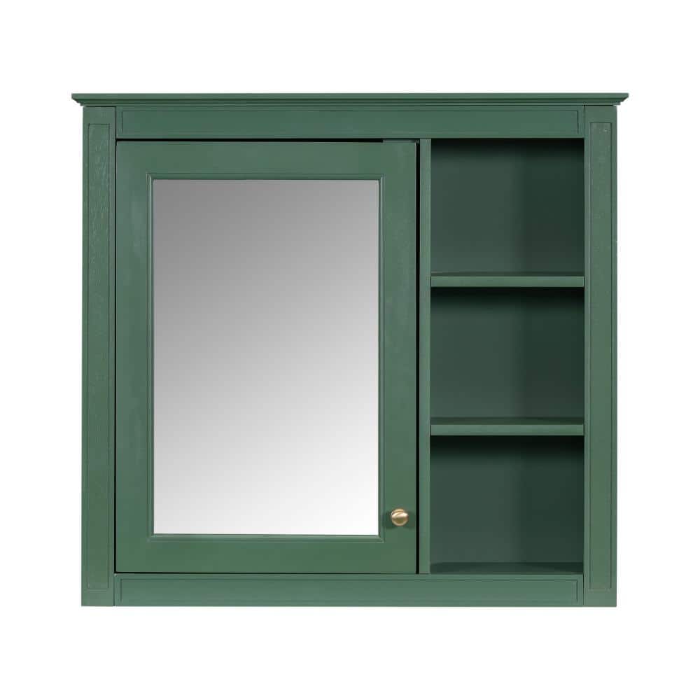 Unbranded 30" x 28" Medicine Cabinet, Wall Mounted Bathroom Storage Cabinet, Modern Cabinet with Mirror and 3 Open Shelves