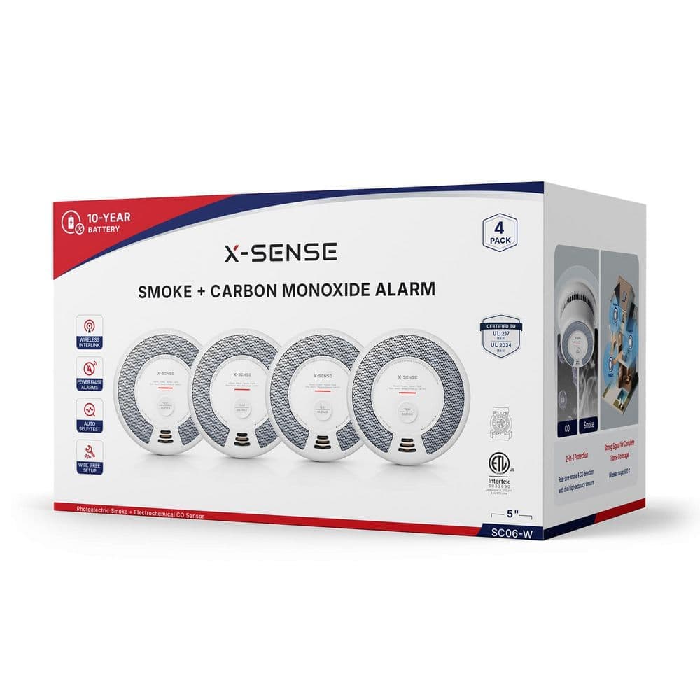 X-SENSE 10-Year Wireless Interconnected Smoke and CO Detector with Photoelectric Sensor and LED Light Pack SC06-W (3)