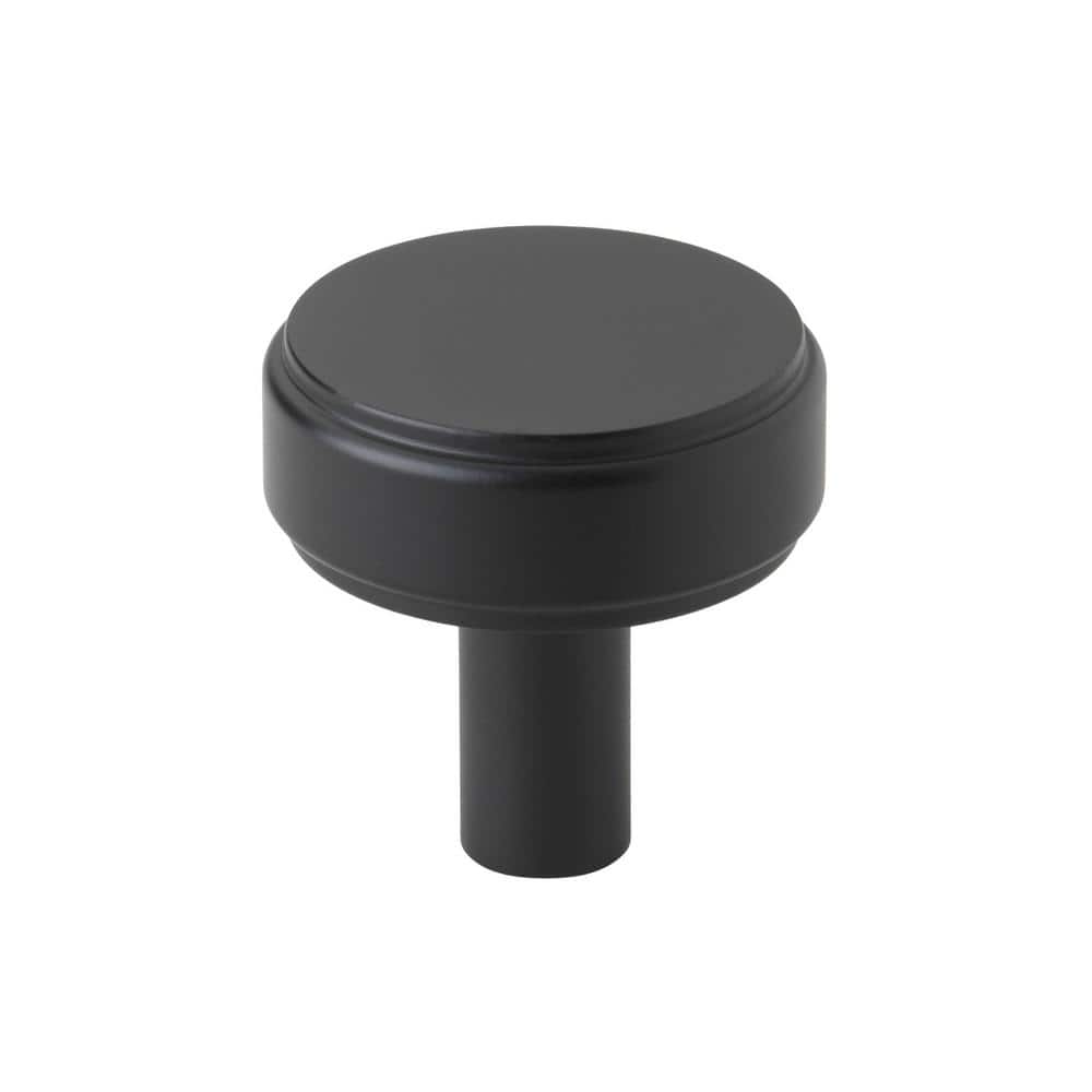 GLIDERITE 1-1/2 in. Solid Round Knurled Cabinet Knob - 5827-MB
