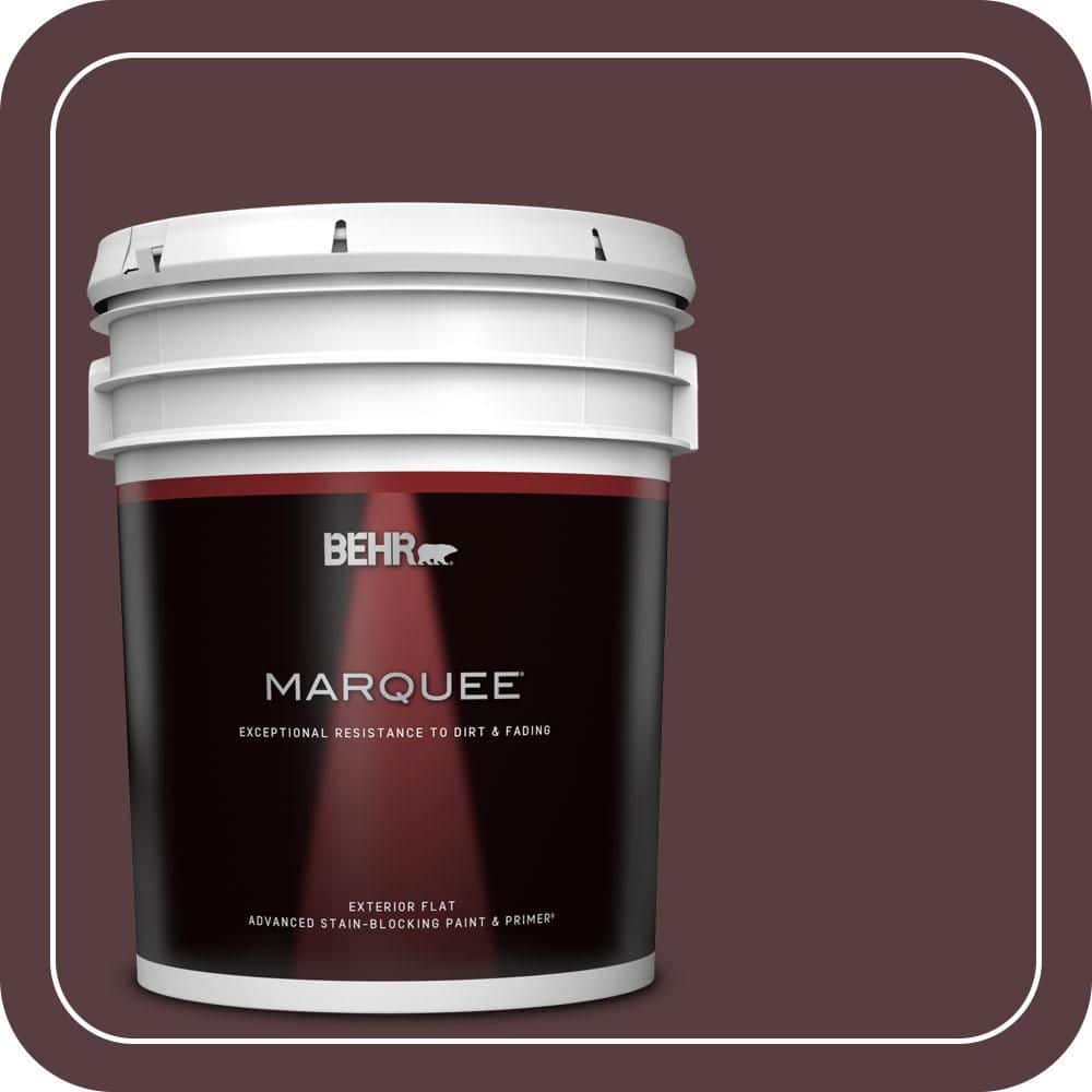 BEHR MARQUEE 5 gal. #PPU1-02 Divine Wine Flat Exterior Paint & Primer