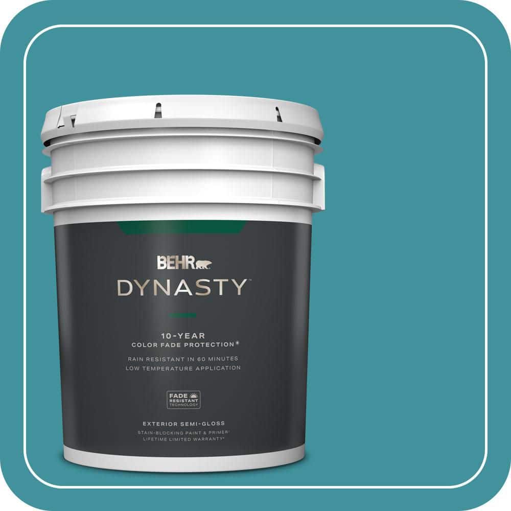 BEHR DYNASTY 5 gal. #520D-6 Lagoon Semi-Gloss Exterior Stain-Blocking Paint & Primer