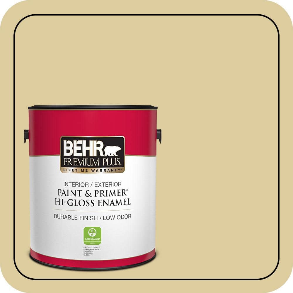 BEHR PREMIUM PLUS 1 gal. #PPU8-11 Mojito Hi-Gloss Enamel Interior/Exterior Paint & Primer