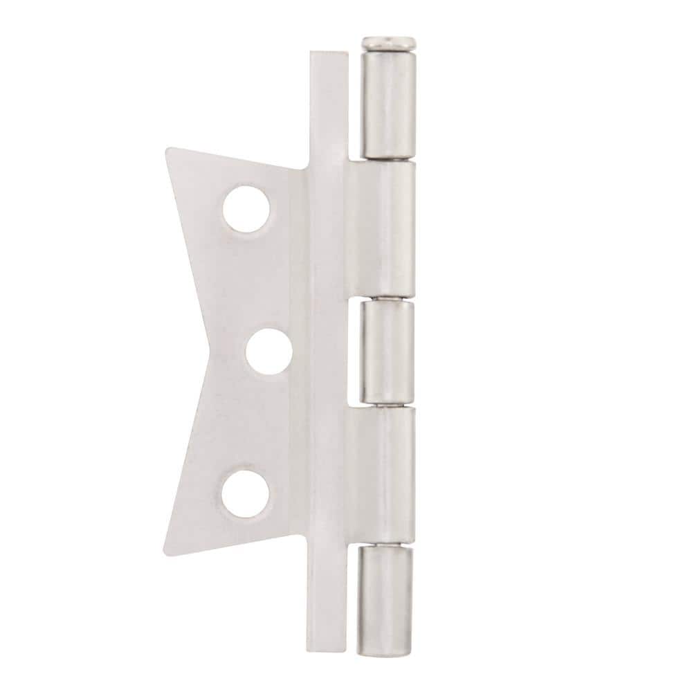 Everbilt 2-Pack 3 in. Satin Nickel Non-Mortise Surface Mount Door Hinges (3)