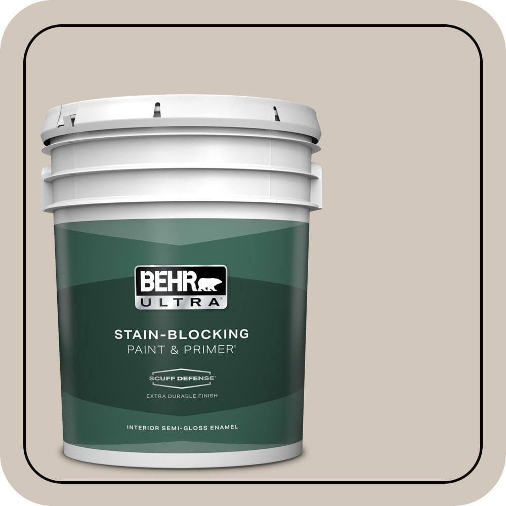 BEHR ULTRA 5 gal. #N210-2 Cappuccino Froth Extra Durable Semi-Gloss Enamel Interior Paint & Primer