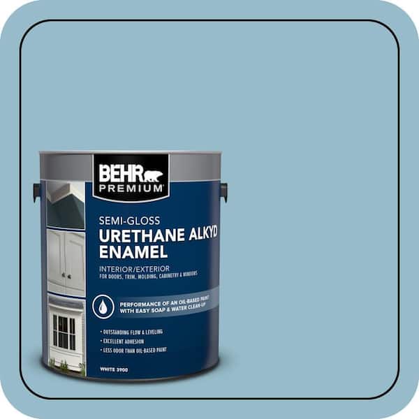 BEHR PREMIUM 1 gal. #S480-3 Sydney Harbour Urethane Alkyd Semi-Gloss Enamel Interior/Exterior Paint (2)