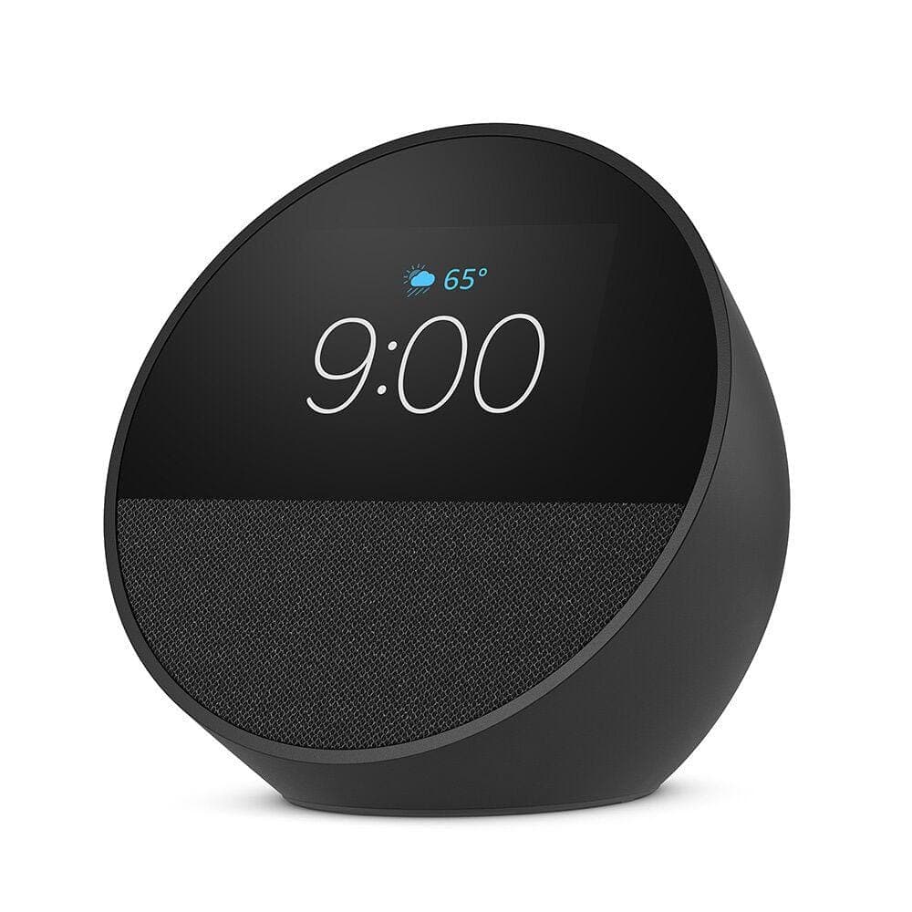 Amazon Echo Spot Smart Alarm Clock with Vibrant Sound Plus Alexa, Black