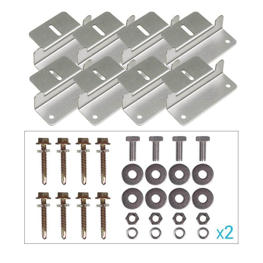 Renogy Solar Panel Mounting Z Bracket Set of 4 Units RV Boat Off Grid Roof (2-Sets)