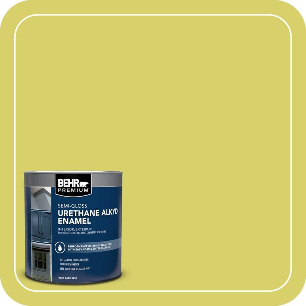 BEHR PREMIUM 1 qt. #P340-4 Lime Tree Semi-Gloss Enamel Urethane Alkyd Interior/Exterior Paint (1)