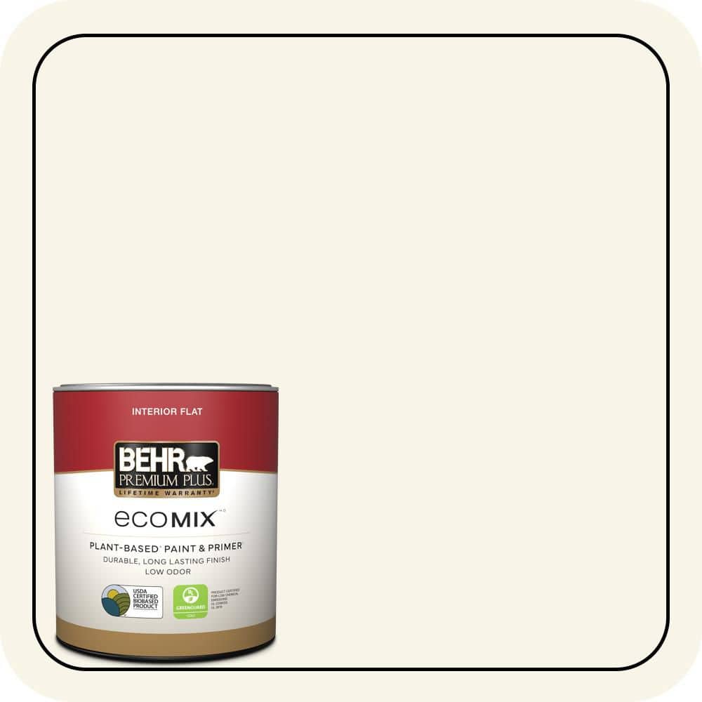 BEHR PREMIUM PLUS #W-B-400 Vermont Cream Enamel EcoMix Plant-Based & Primer (1)