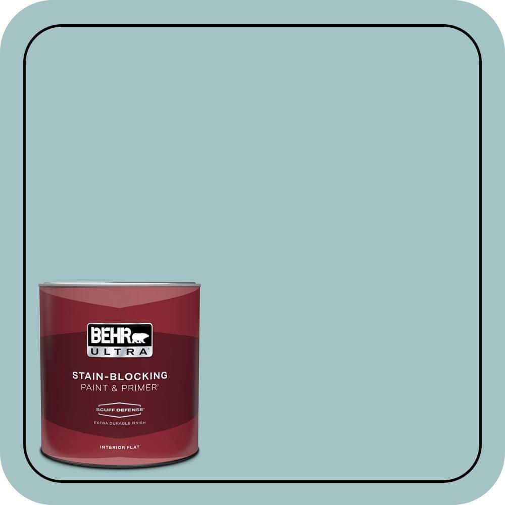BEHR ULTRA 1 qt. #510E-3 Ocean Kiss Extra Durable Flat Interior Paint & Primer