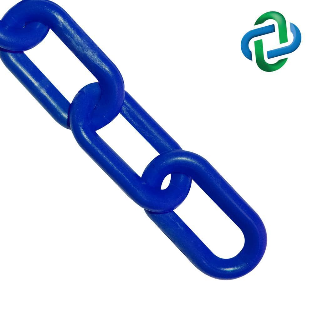Mr. Chain 1.5 in. (#6,38 mm) x 25 ft. Traffic Blue Plastic Barrier Chain