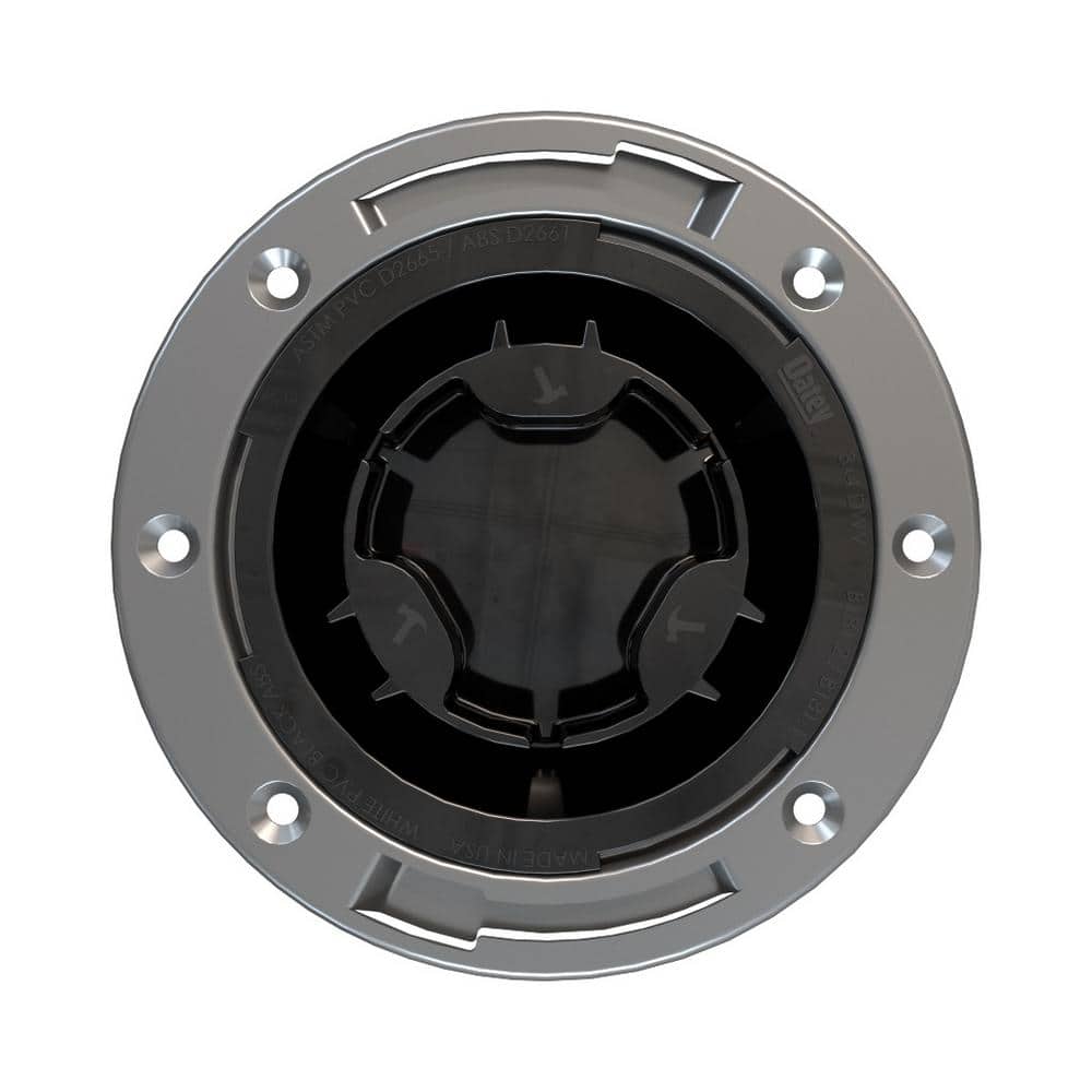 Oatey Fast Set 3 in. Outside Fit 4 in. Inside Fit ABS Hub Toilet Flange with Test Cap and Stainless Steel Ring (2)