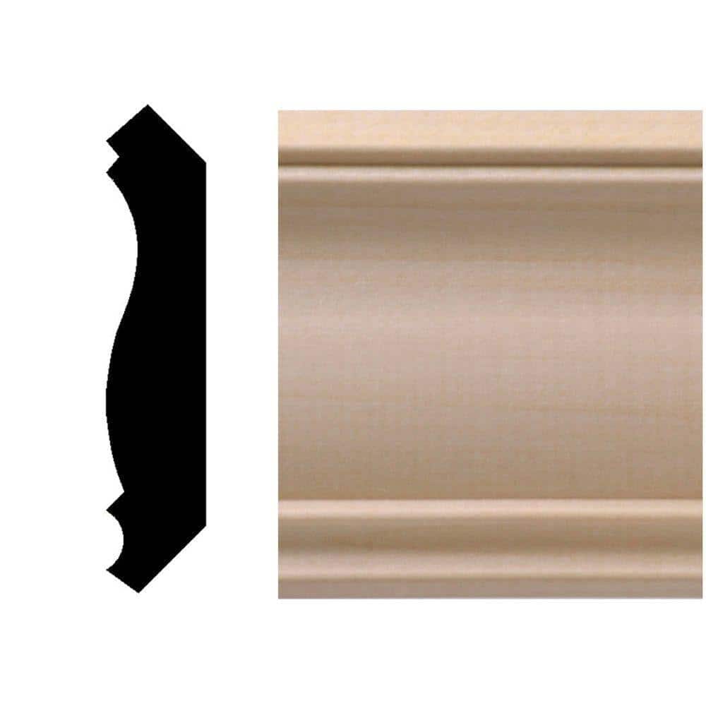 HOUSE OF FARA 29/64 in. x 2-1/4 in. x 96 in. Hardwood Colonial Crown Moulding (1)