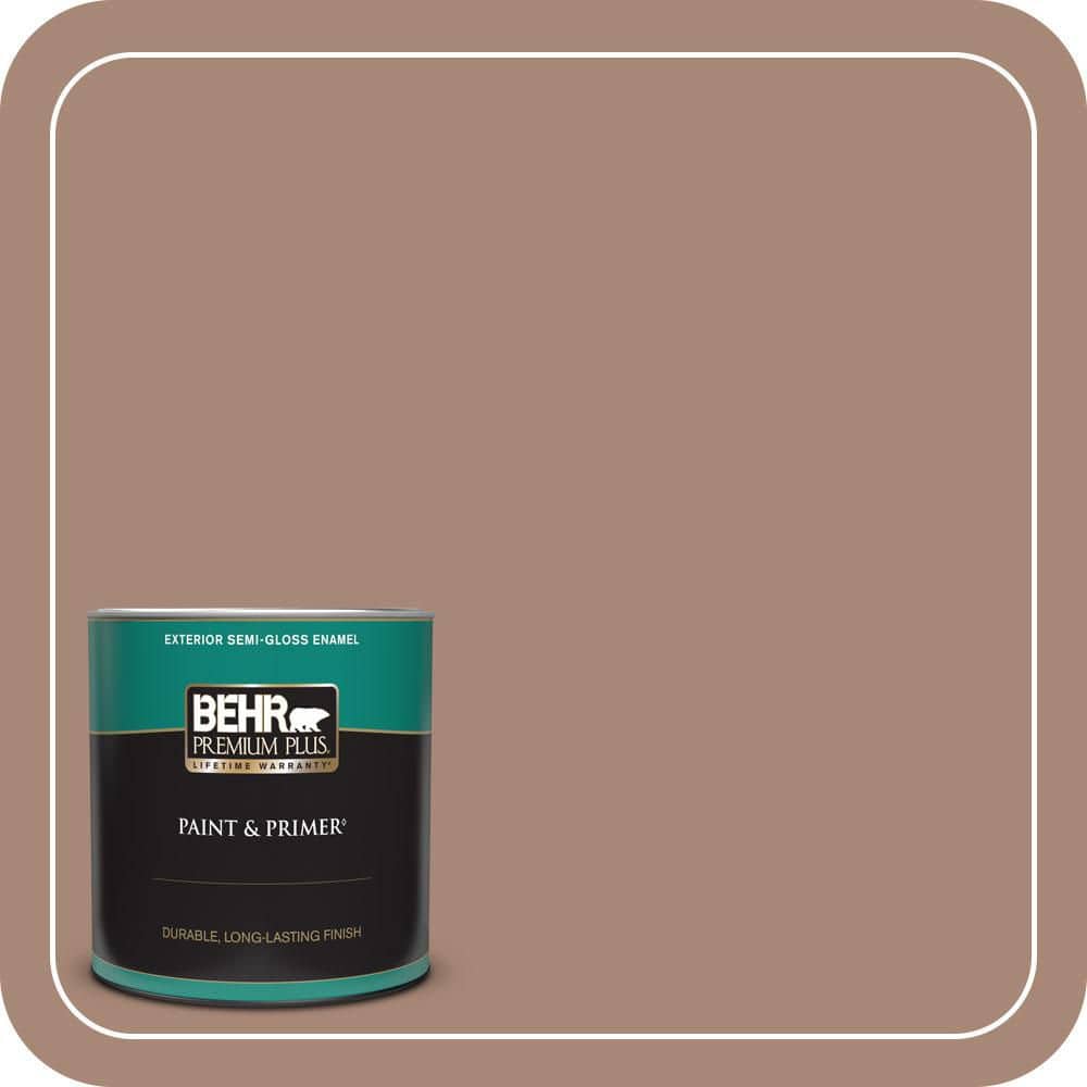 BEHR PREMIUM PLUS 1 qt. #PPU3-14 Tribal Pottery Semi-Gloss Enamel Exterior Paint & Primer