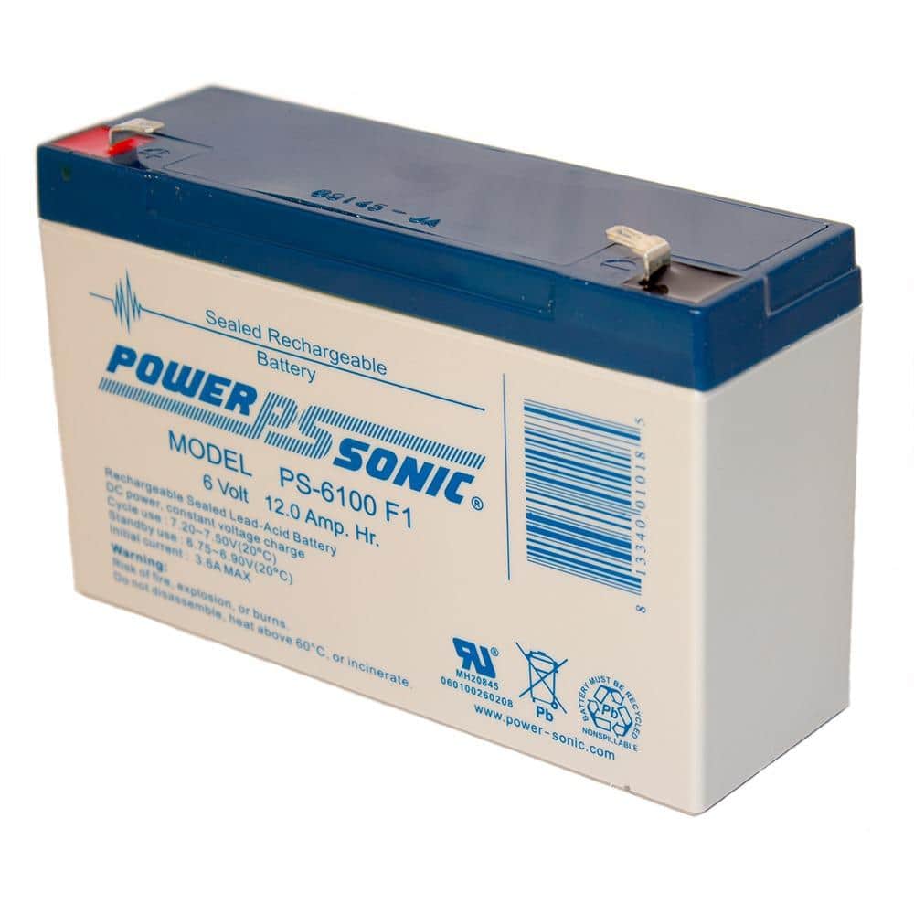 Power-Sonic 6-Volt 12 Ah Sealed Lead Acid (SLA) Rechargeable Battery (2)