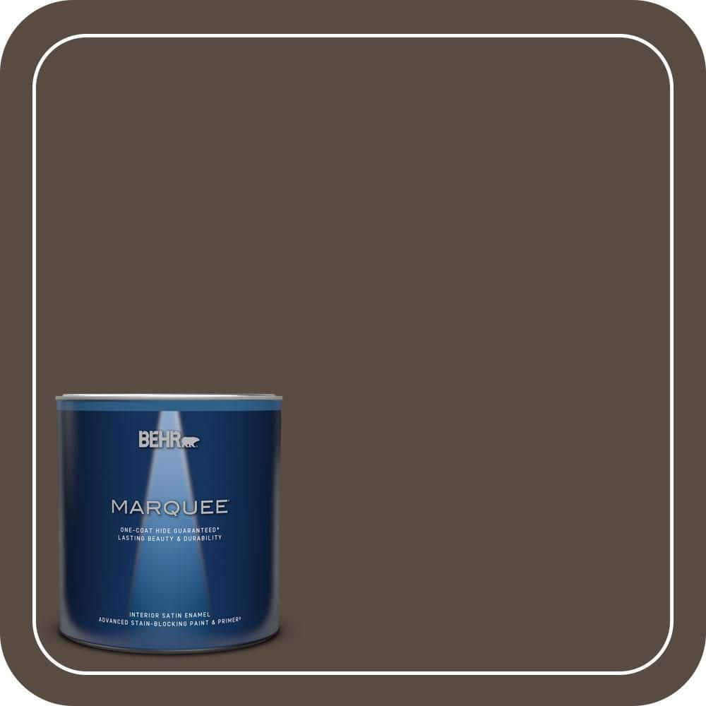BEHR MARQUEE 1 qt. #MQ2-39 Rare Wood One-Coat Hide Satin Enamel Interior Paint & Primer