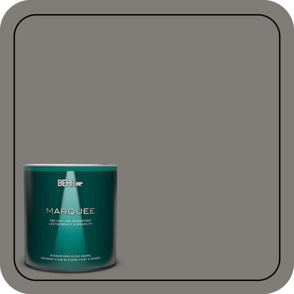 BEHR MARQUEE 1 qt. #PPU24-21 Greyhound Semi-Gloss Enamel Interior Paint & Primer (1)