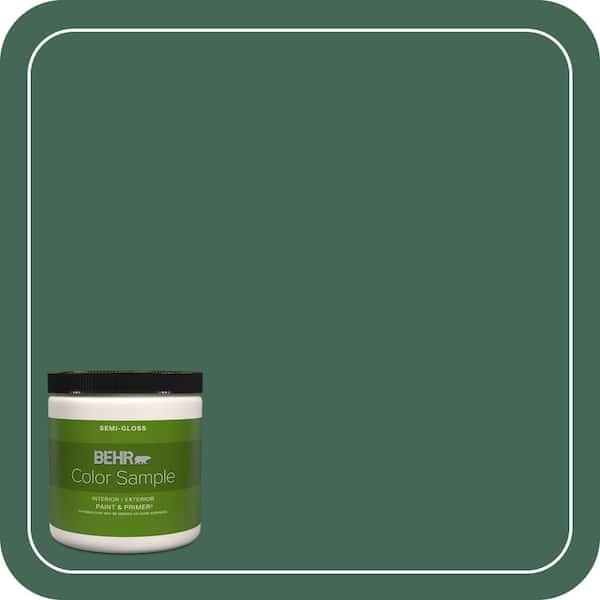 BEHR PREMIUM PLUS 1 gal. #M420-7 Billiard Green Semi-Gloss Enamel Low Odor Interior Paint & Primer (4)
