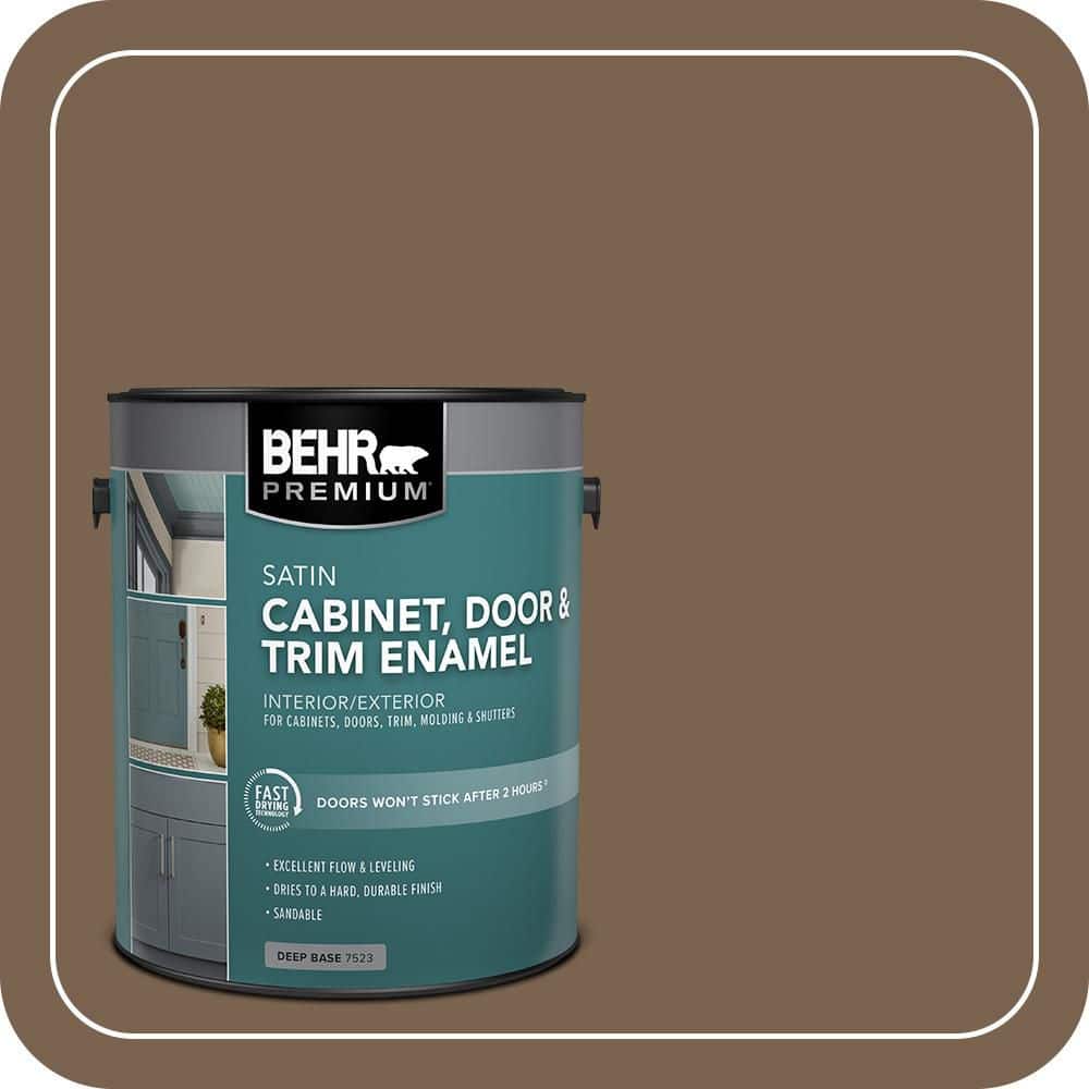 BEHR PREMIUM 1 gal. #N260-7 Folk Guitar Satin Enamel Interior/Exterior Cabinet, Door & Trim Paint