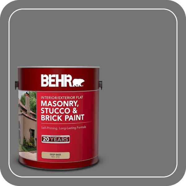BEHR 1 gal. #N520-5 Iron Mountain Flat Interior/Exterior Masonry, Stucco and Brick Paint (2)