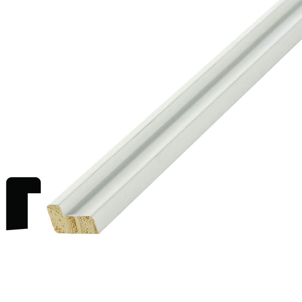 HOUSE OF FARA 11/16 in. D x 1-1/16 in. W x 96 in. L Primed White Pine Finger-Joint 4 Sides Back Band Moulding (1)