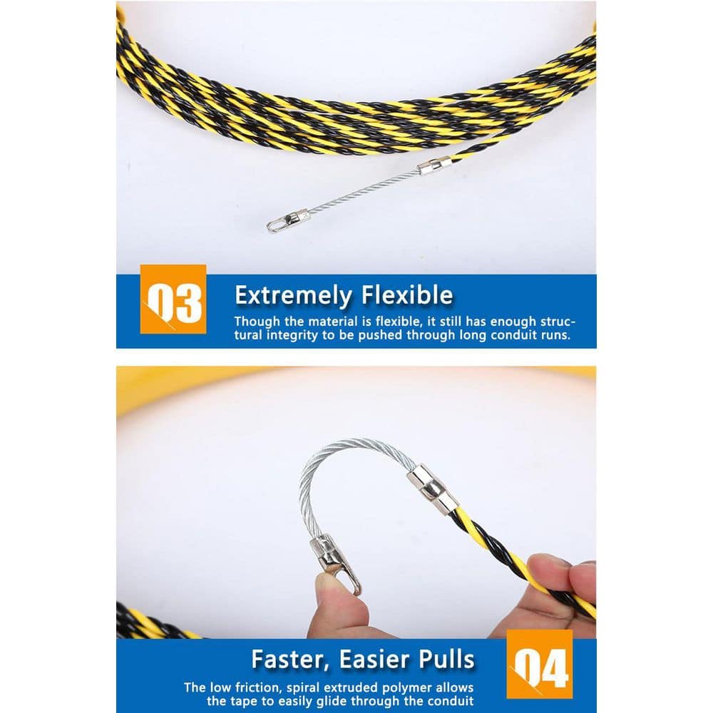 YICHUHAOXI 100 ft. Polyester Electrical Fish Tape Wire Puller with Flexible Design and High Impact Housing for Easy Installation (3)