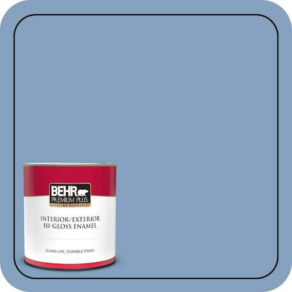BEHR PREMIUM PLUS 1 qt. #PPU14-07 Hawaiian Sky Hi-Gloss Enamel Interior/Exterior Paint & Primer (2)
