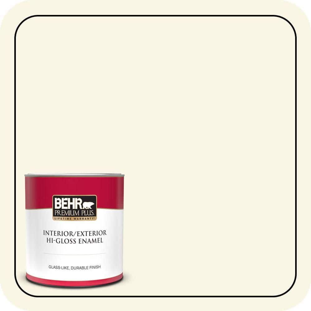 BEHR PREMIUM PLUS 1 qt. #W-B-300 Magnolia Blossom Hi-Gloss Enamel Interior/Exterior Paint & Primer (1)