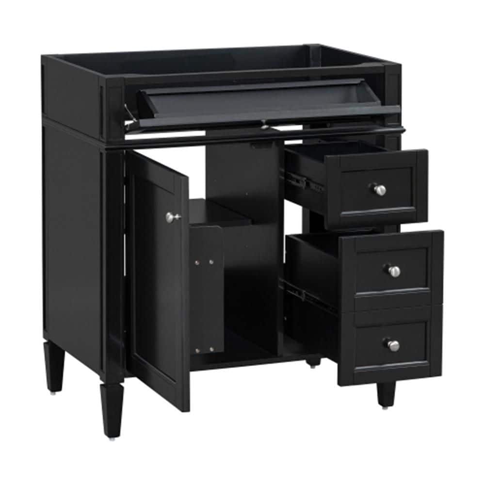 Adrinfly Modern Stylish 29.3 in. Bath Vanity Cabinet without Top 33 in. with Storage and Drawers for Perfect Organization Black (3)