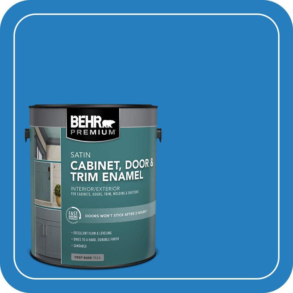 BEHR PREMIUM 1 gal. #P510-6 Brilliant Blue Satin Enamel Interior/Exterior Cabinet, Door & Trim Paint