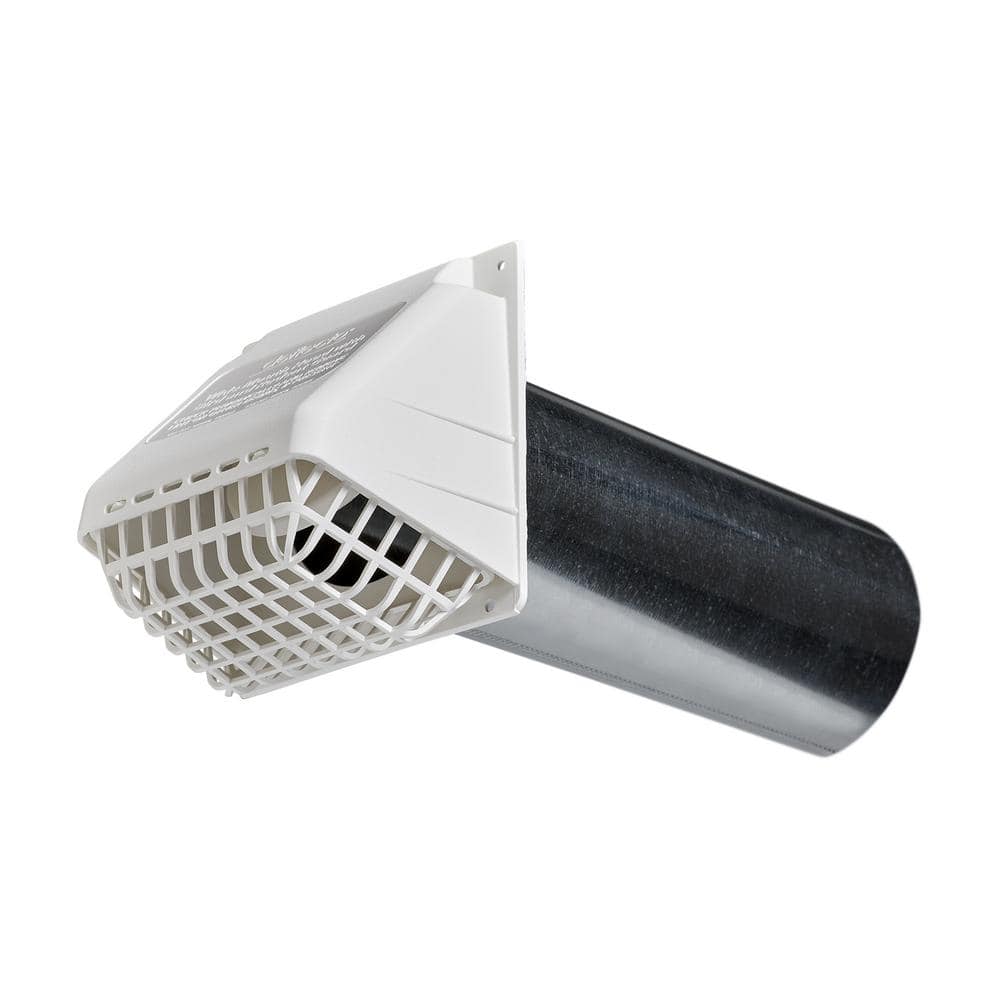 Unbranded 4 in. Airtight Aluminum Dryer Exhaust Vent Pipe, Back-Draft Damper, White Pest Guard Hood (2)
