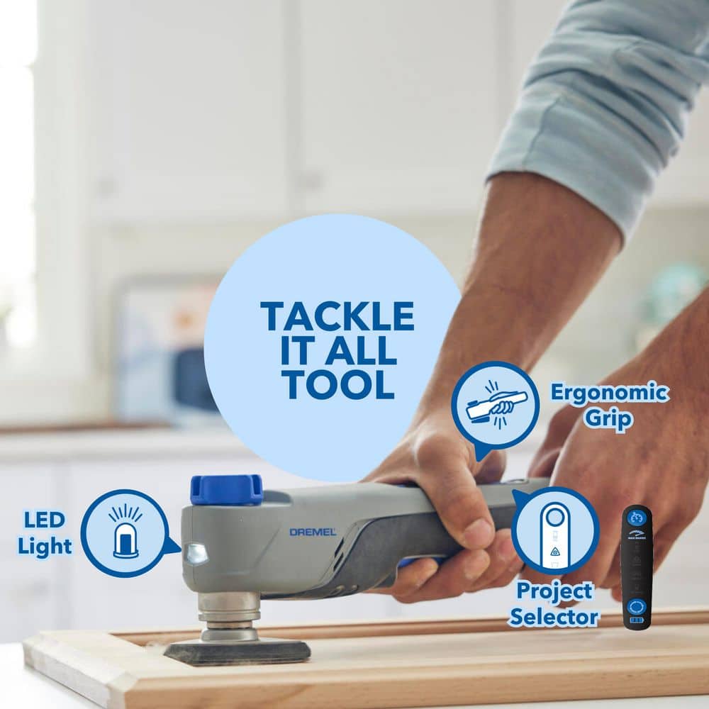 Dremel Blueprint 12-Volt Brushless Cordless Oscillating Multi-Tool with Battery and Charger Included w/ Blade and Accessory Kit (3)