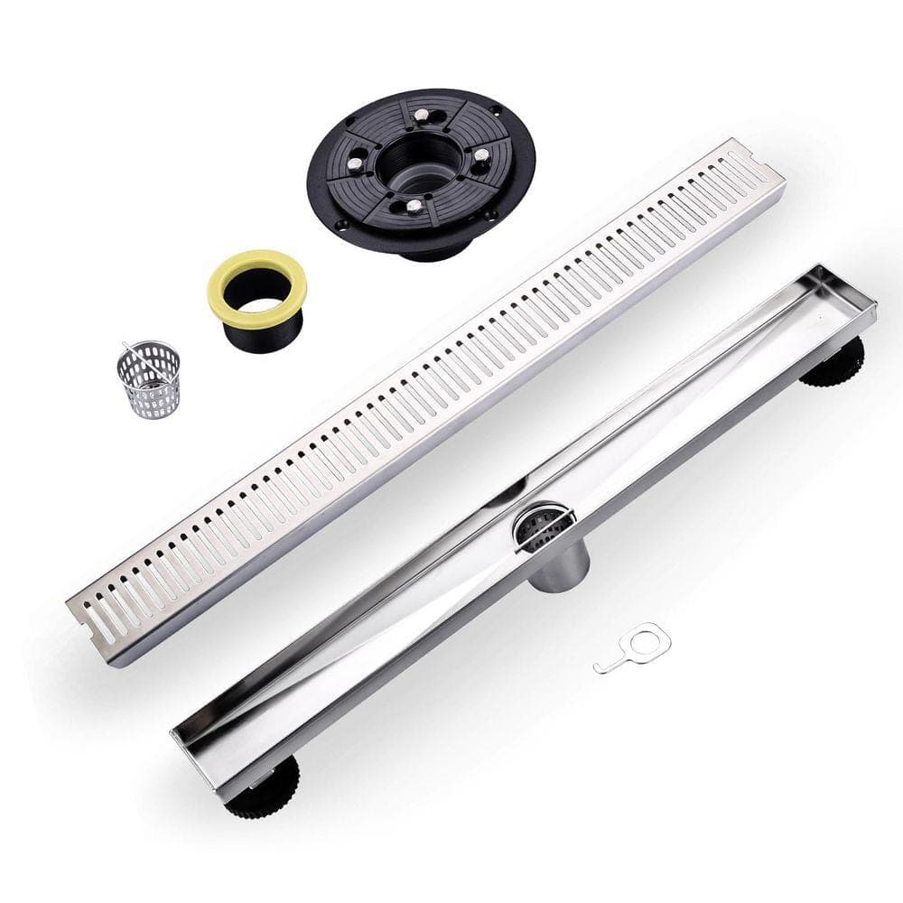 AVITAS 24 in. Stainless Steel Linear Shower Drain with Strainer in Brushed Nickel (1)
