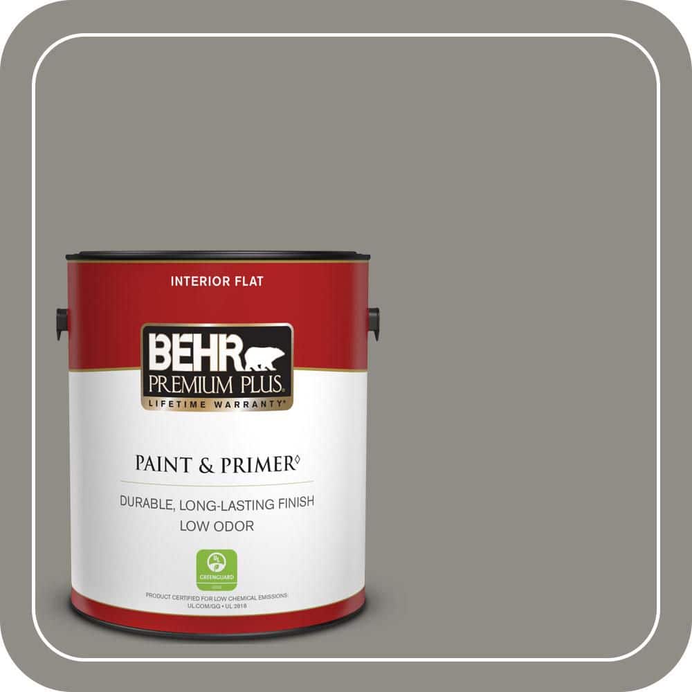 BEHR PREMIUM PLUS 1 gal. #PPU24-08 Parador Stone Flat Low Odor Interior Paint & Primer (1)