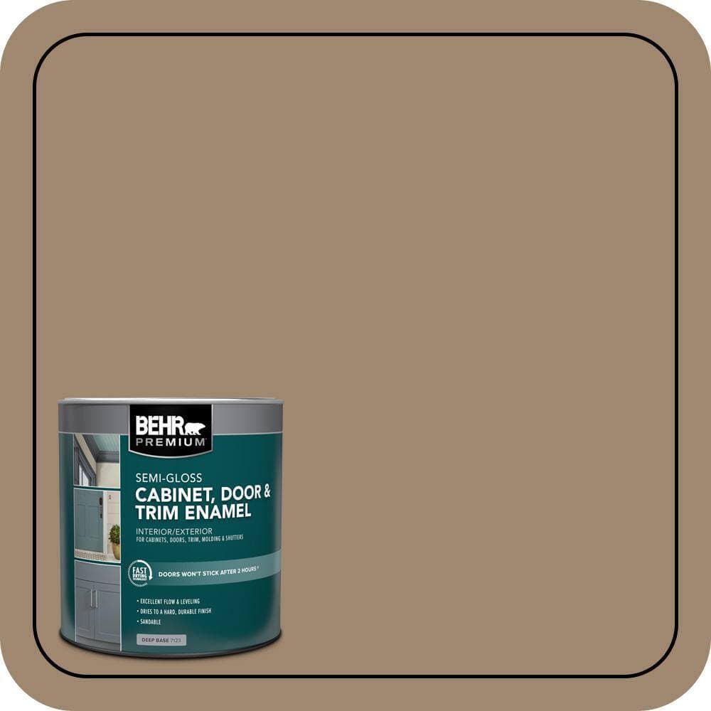 BEHR PREMIUM 1 qt. #700D-5 Toffee Crunch Semi-Gloss Enamel Interior/Exterior Cabinet, Door & Trim Paint (1)