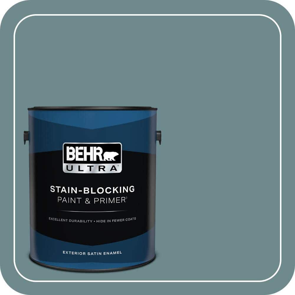 BEHR ULTRA 1 gal. #PPU13-06 Polaris Blue Satin Enamel Exterior Paint & Primer