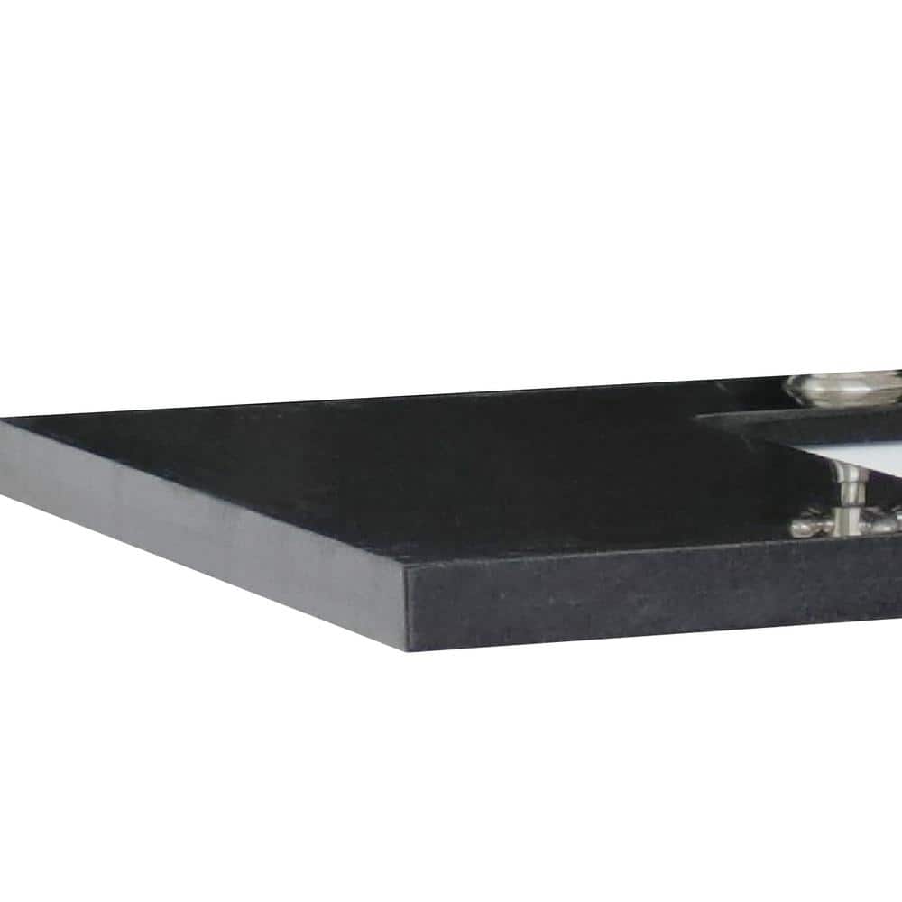 Bellaterra Home Ragusa II 49 in. W x 22 in. D Granite Single Basin Vanity Top in Black with White Rectangle Basin (3)
