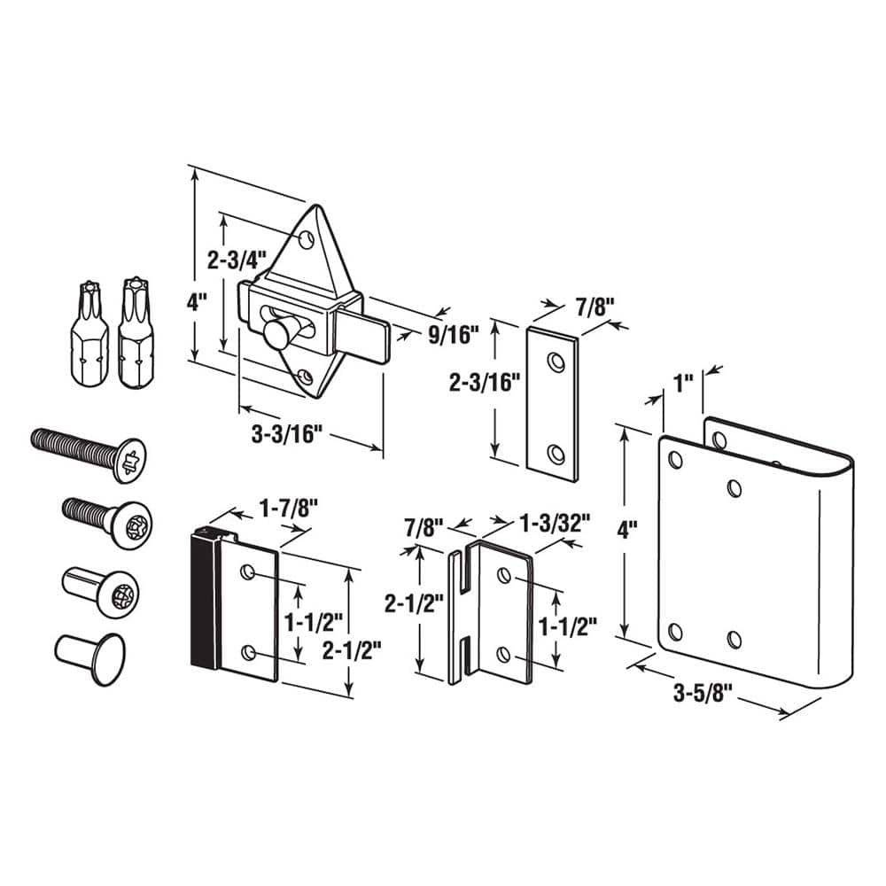 Prime-Line "Qwik-Fix" Repair Kit for 1 in. Round Edge Inswing Doors (2)