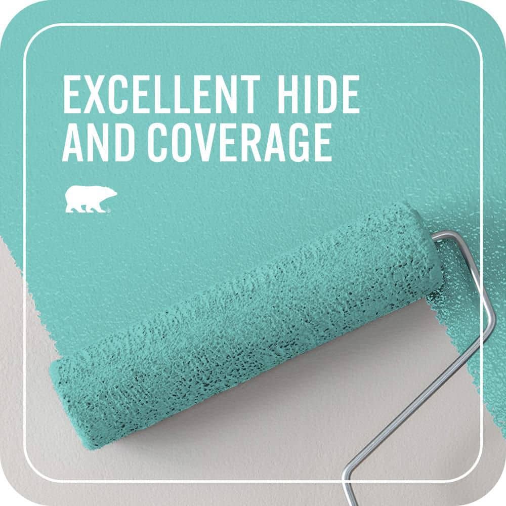 BEHR PREMIUM PLUS 1 qt. #BIC-39 Blue Green Gem Flat EcoMix Plant-Based Interior Paint & Primer (2)