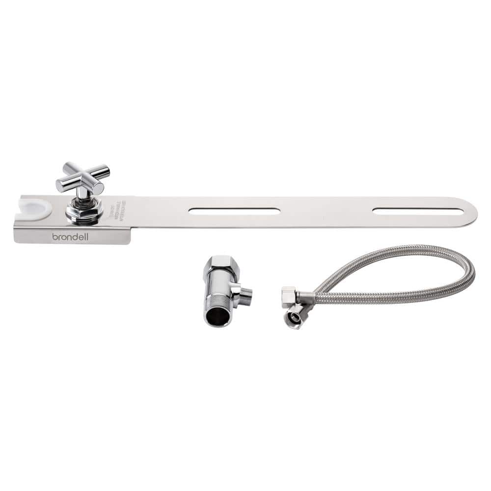 Brondell Holster with Integrated Shut Off Non-Electric for Handheld Bidet Attachment in Stainless Steel (2)
