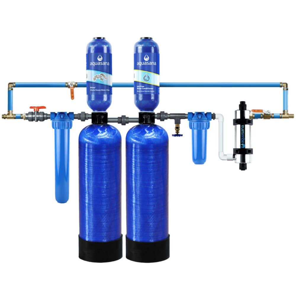 Aquasana Rhino Well Water with UV + Tall Salt-Free Water Conditioner + Pro-Grade Bypass Kit