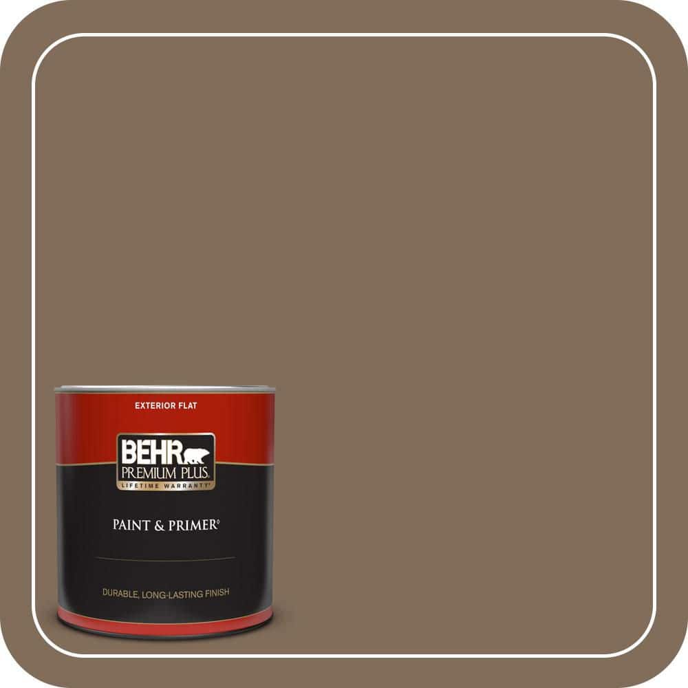 BEHR PREMIUM PLUS 1 qt. #MQ2-49 Kaffee Flat Exterior Paint & Primer