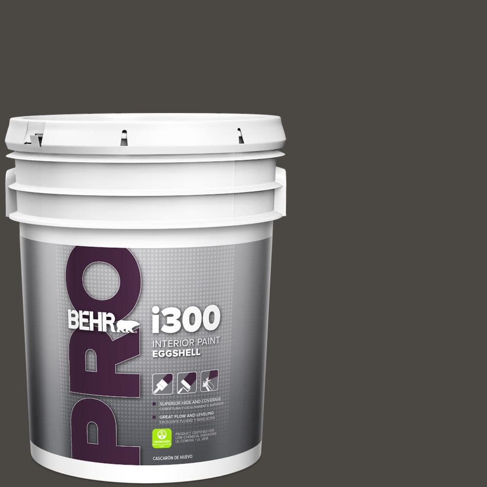 BEHR PRO 5 gal. #T16-01 Black Pearl Eggshell Interior Paint