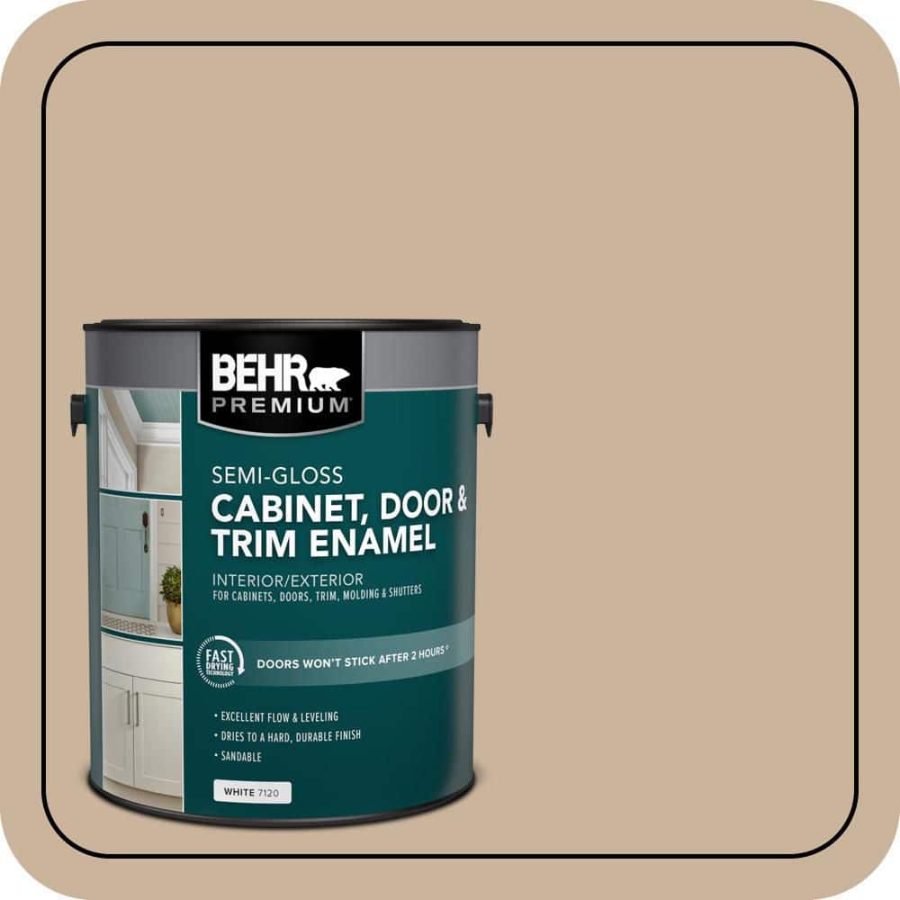 BEHR PREMIUM 1 gal. #PPU4-07 Mushroom Bisque Semi-Gloss Enamel Interior/Exterior Cabinet, Door & Trim Paint