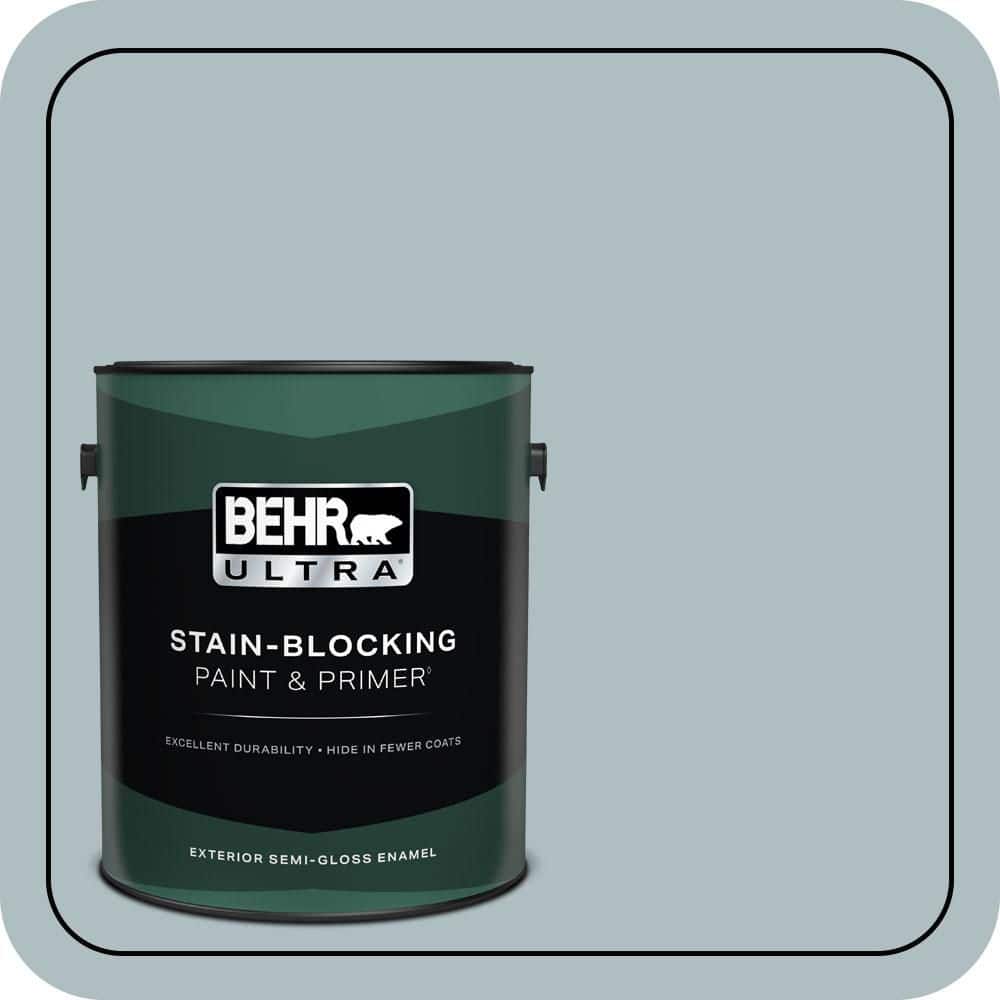 BEHR ULTRA 1 gal. #PMD-99 Arctic Ocean Semi-Gloss Enamel Exterior Paint & Primer