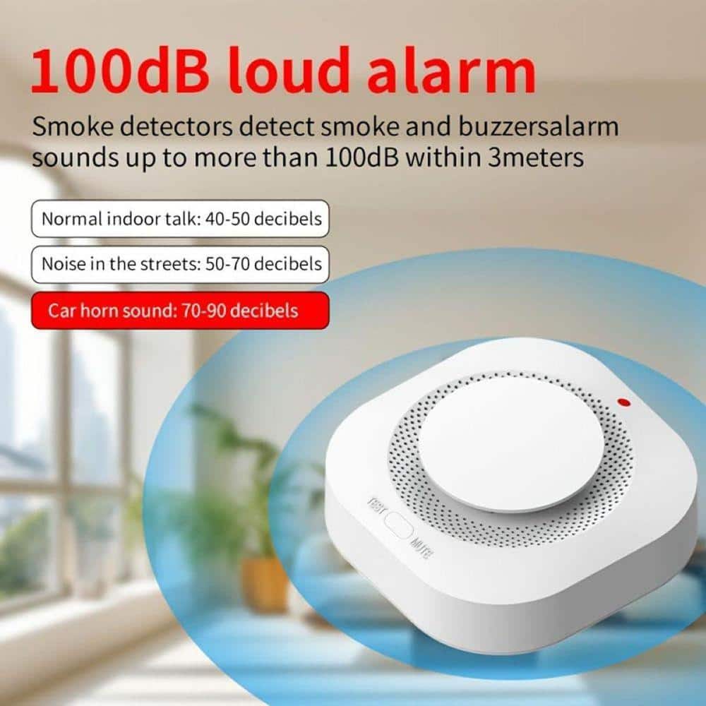 PBTEK Photoelectric Smoke Detector Fire Alarm with Test Button, Low Battery Signal, LED Warning, 1 Pack (3)